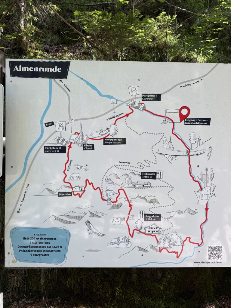 Übersichtskarte Almenrunde Grießbachklamm