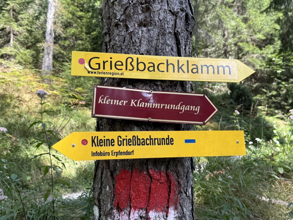 Wegweiser Grießbachklamm